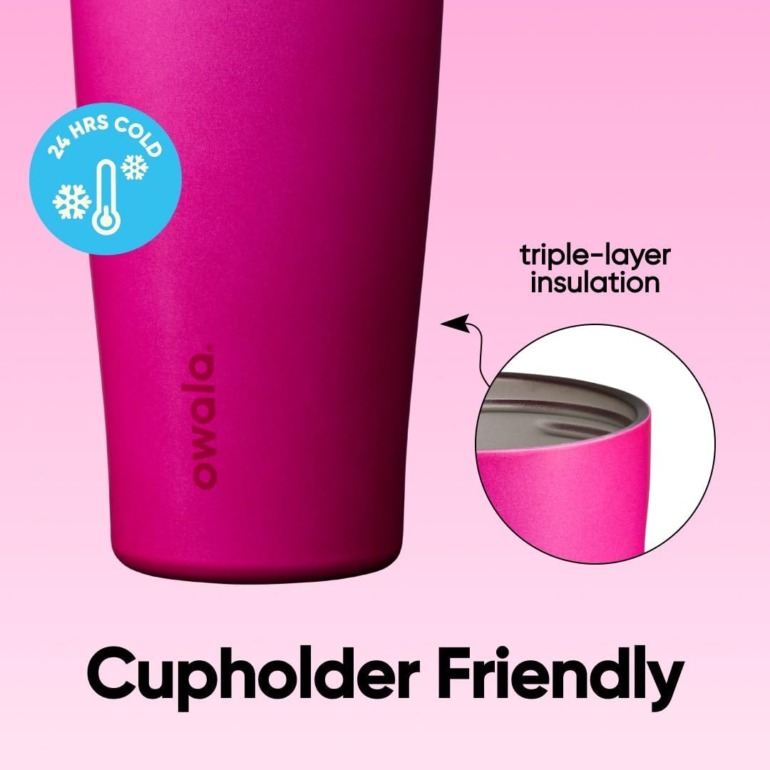 Owala FreeSip Tumbler 不鏽鋼保溫吸管杯 連杯柄 40oz 1.18L Read My Lips