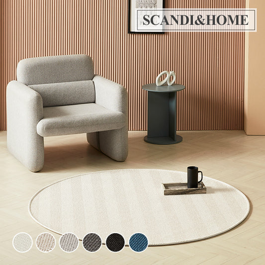 Scandinhome Dust-Free Zigzag Sisal-Look Washable Round Rug 100 地氈 地毯