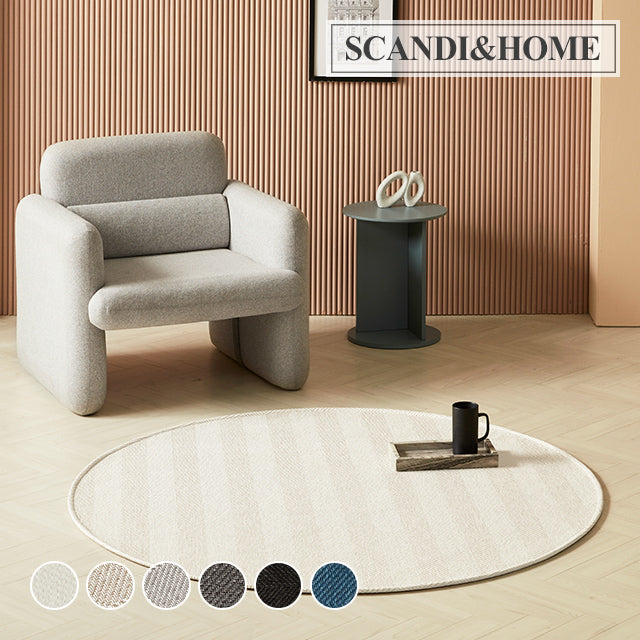 Scandinhome Dust-Free Zigzag Sisal-Look Washable Round Rug 100 地氈 地毯