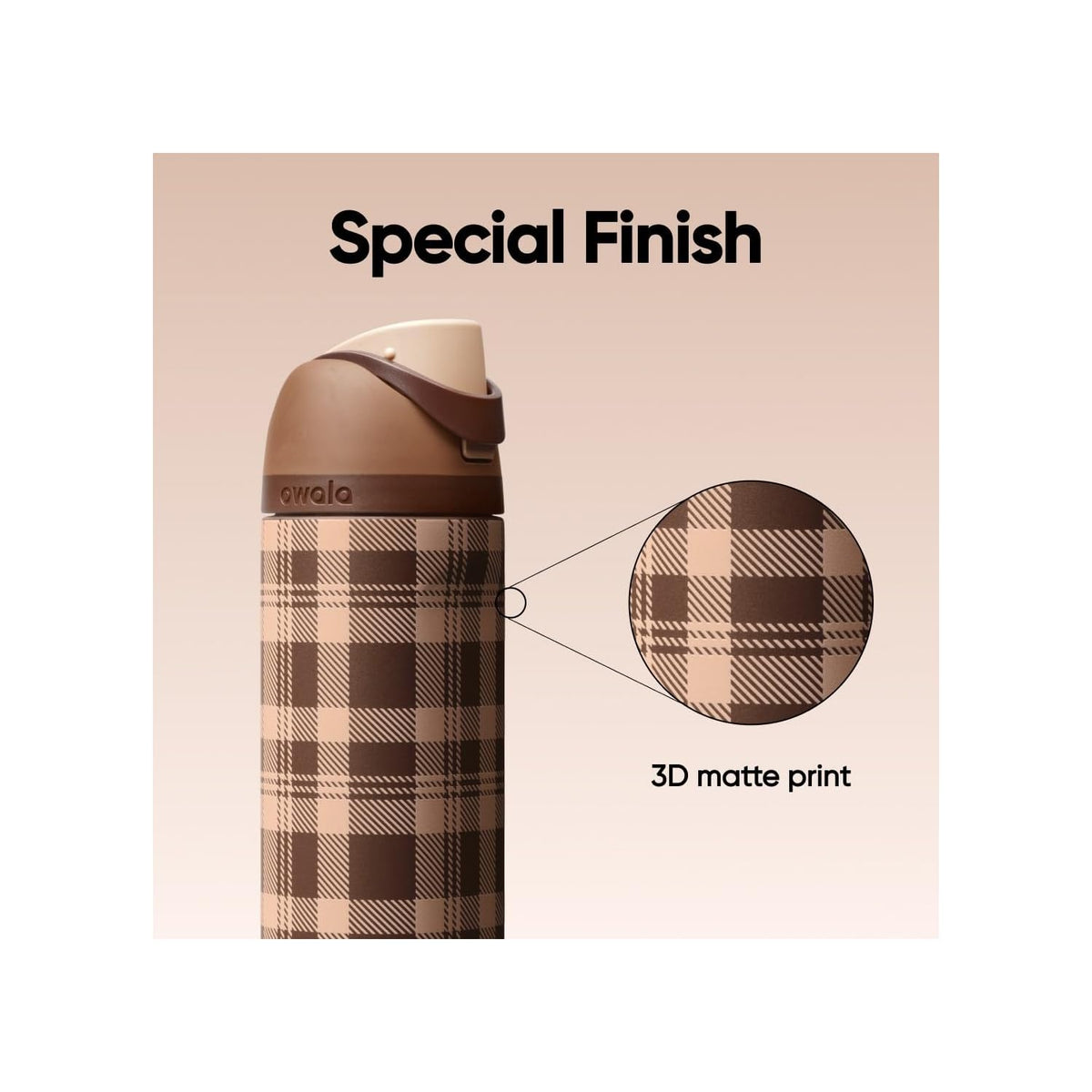 Owala FreeSip 不鏽鋼保溫吸管水瓶 24oz Plaid and Simple