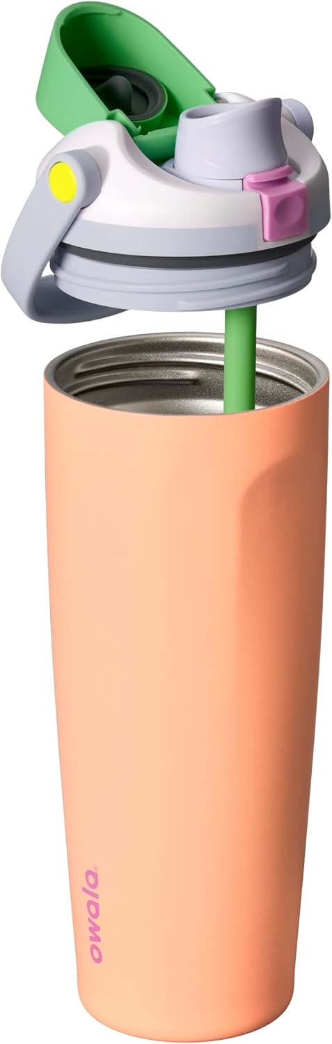 Owala FreeSip Sway 不鏽鋼保溫吸管水瓶 30oz 887ml Peachy Keen