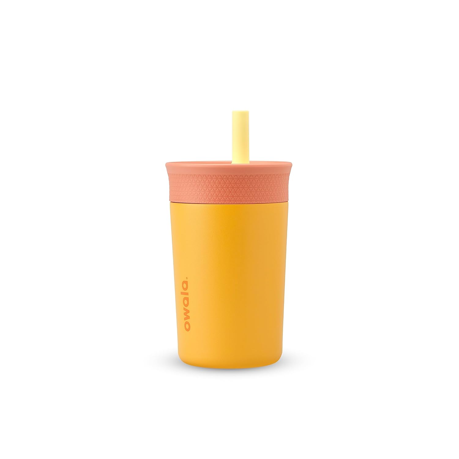 Owala 12oz 355ml 兒童不鏽鋼吸管杯 Yellow & Peach