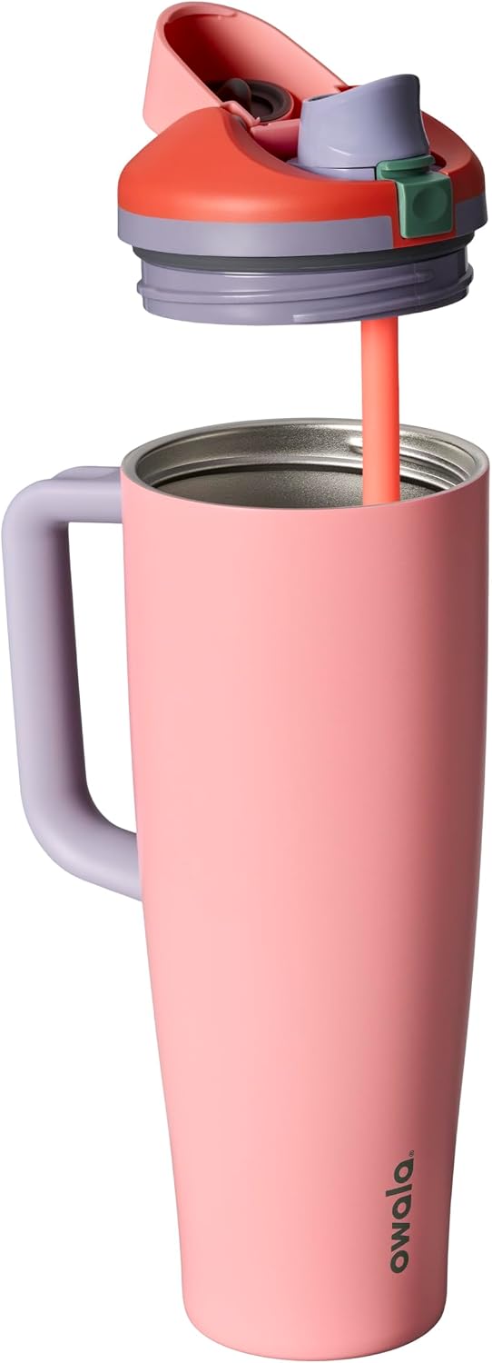 Owala FreeSip Tumbler 不鏽鋼保溫吸管杯 連杯柄 40oz 1.18L Sugar High