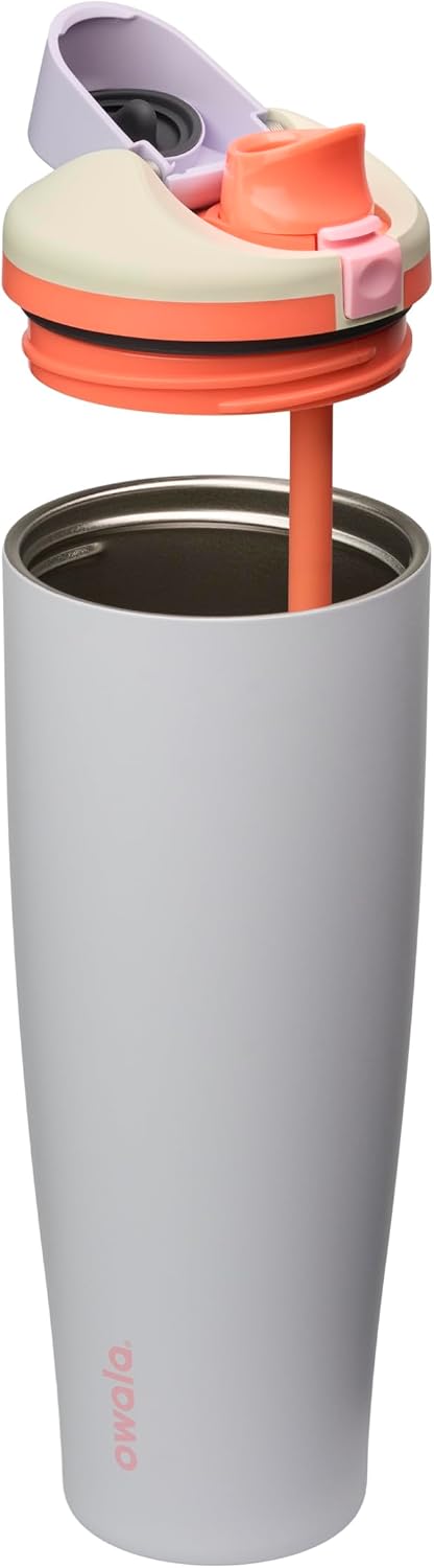 Owala FreeSip Tumbler 不鏽鋼保溫吸管杯 連杯柄 40oz 1.18L Beach House