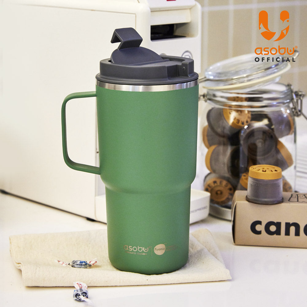 加拿大 Asobu 陶瓷塗層不鏽鋼保溫/冷杯 附杯柄設計