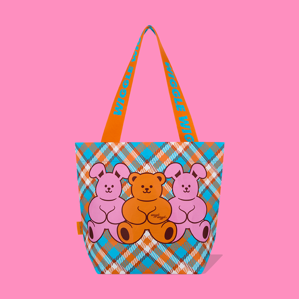 wiggle wiggle 可重用購物袋 (S) Bear&Bunny（聚酯纖維／熊熊圖案）