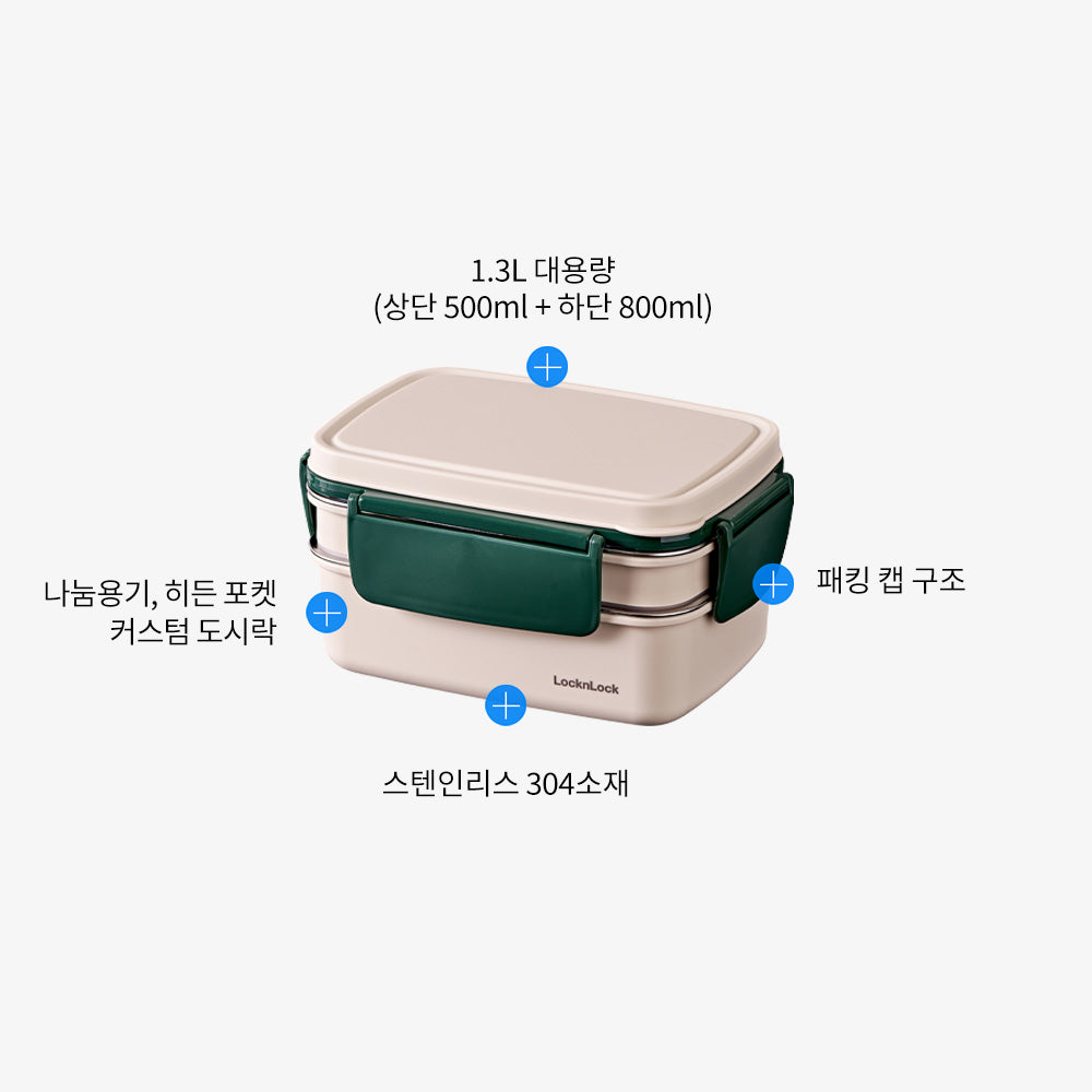 韓國Locknlock 雙層不鏽鋼午餐盒 飯盒