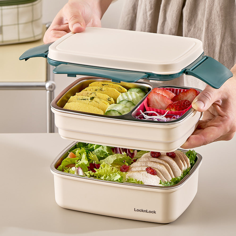 韓國Locknlock 雙層不鏽鋼午餐盒 飯盒