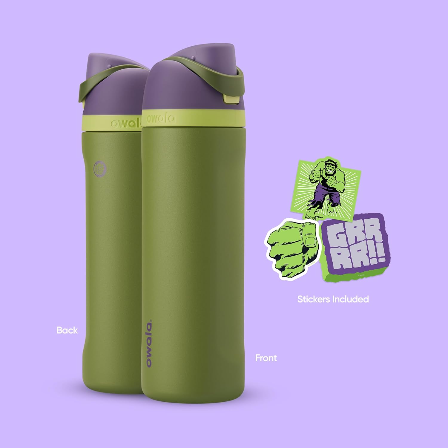 Owala Marvel FreeSip 不鏽鋼保溫吸管水瓶 24oz Hulk