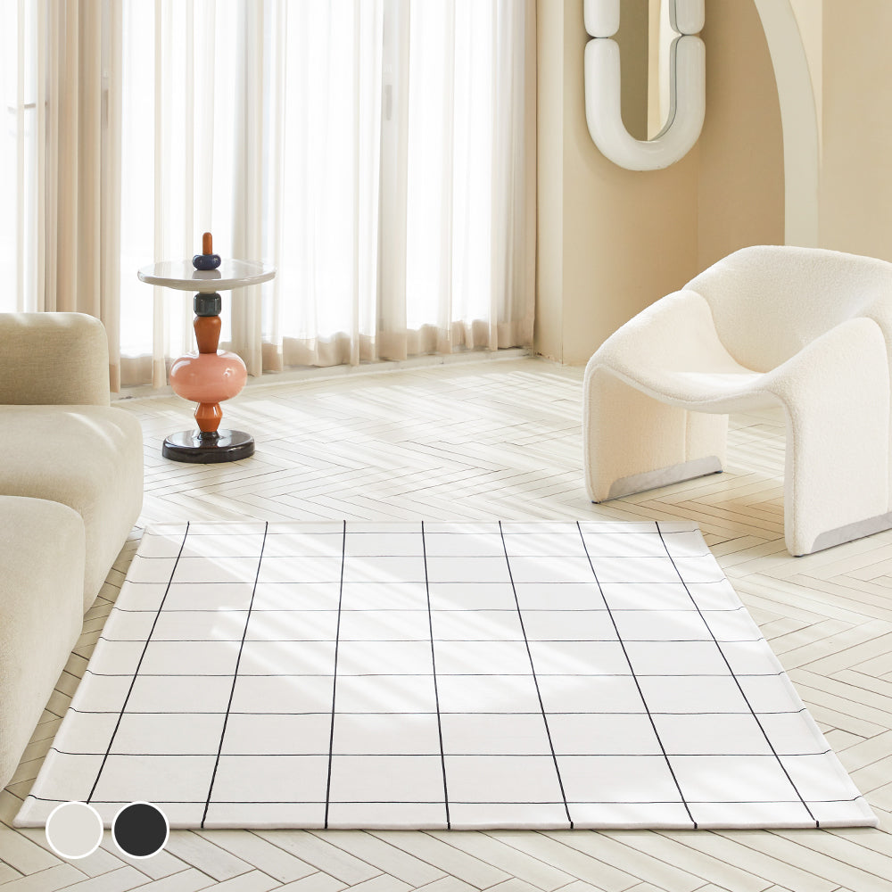 Scandinhome Grid Short-Pile Washable Living Accent Rug 100x150 地氈 地毯