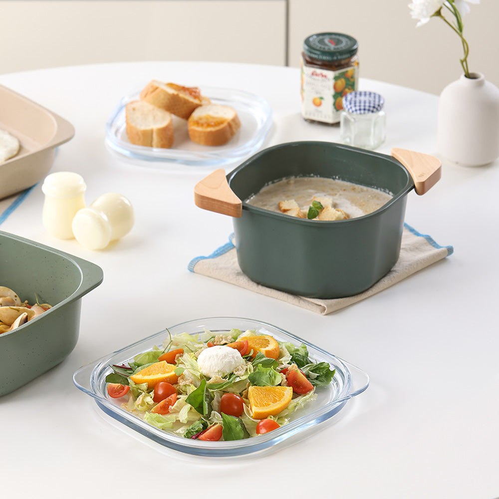 Neoflam 陶瓷塗層疊疊方鍋套裝 拼色款