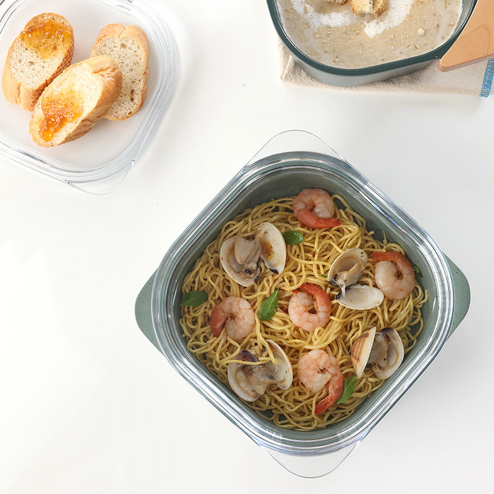 Neoflam 陶瓷塗層疊疊方鍋套裝 拼色款