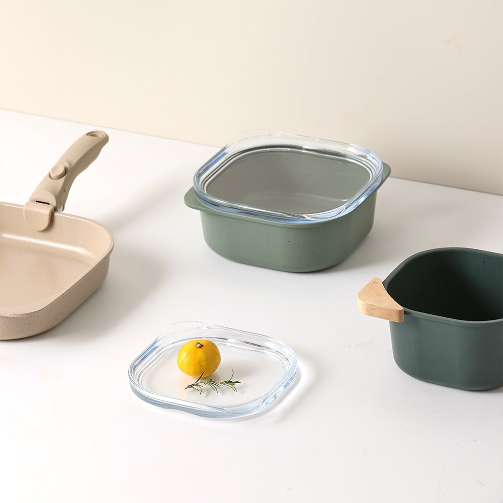 Neoflam 陶瓷塗層疊疊方鍋套裝 拼色款