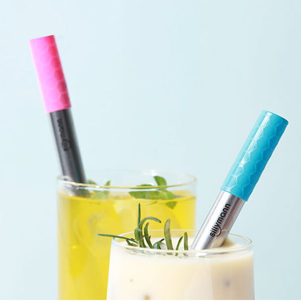 韓國sillymann 100%鉑金矽膠攜帶型不銹鋼珍珠吸管套裝