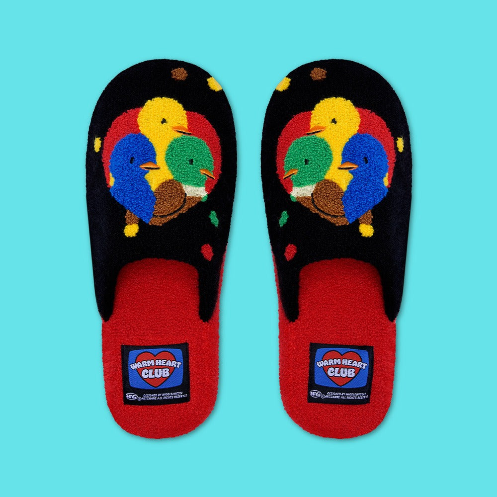 wiggle wiggle 毛巾家居拖鞋 Duck Trio Neon Black 產品展示
