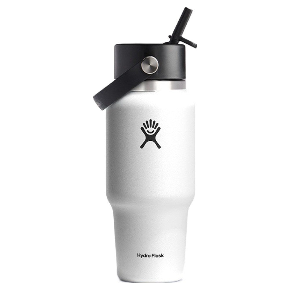 Hydroflask 24oz Wide Flex Straw Travel Bottle, White, 1 Count, 709ml
