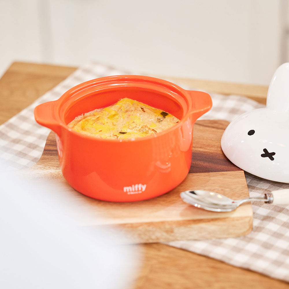 Miffy 陶瓷蒸煮碗 420ml 兔耳造型可微波便當碗