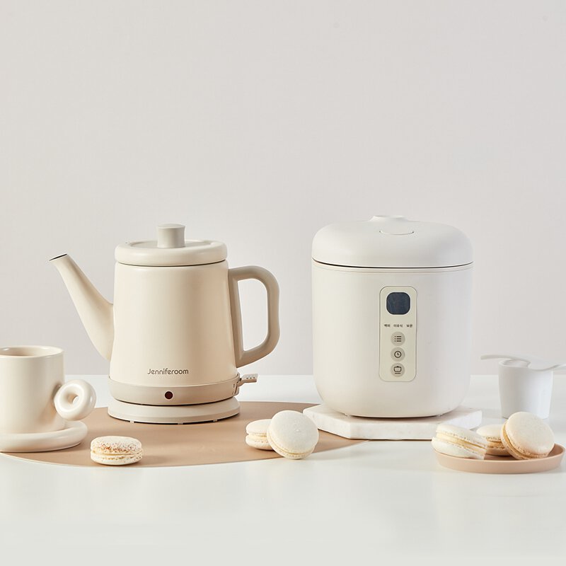 【期間限定】韓國 Jenniferoom 套裝 ｜新款 Macaron Rice Cooker 迷你電飯煲+電水壺 ｜四色組合選擇
