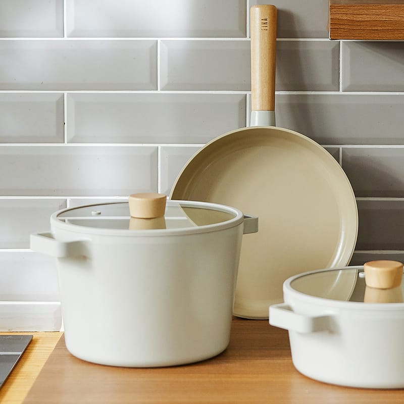 Neoflam FIKA系列鑄造雙耳深湯鍋22CM (IH、電磁爐適用)