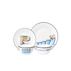 Corelle Peanuts 75周年紀念款 餐具組4件裝