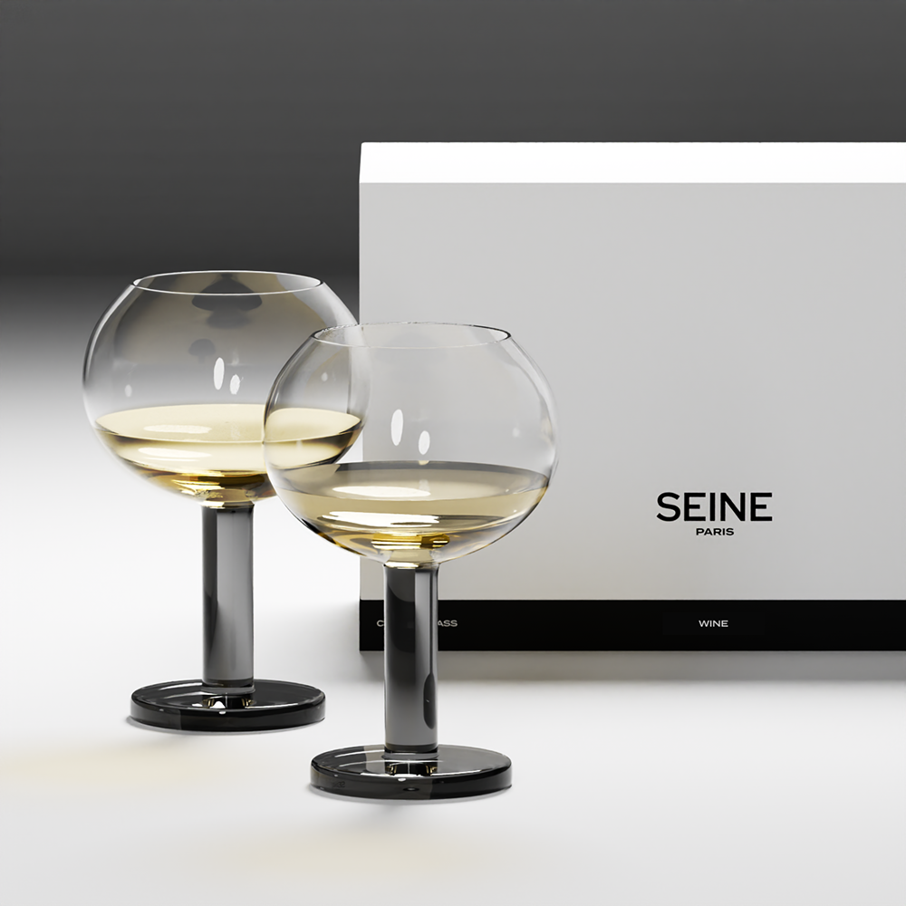SEINE PARIS [塞納河畔系列] 手工吹製水晶酒杯 450ml - Crystal Clear 鑽石純淨款｜法式優雅選物