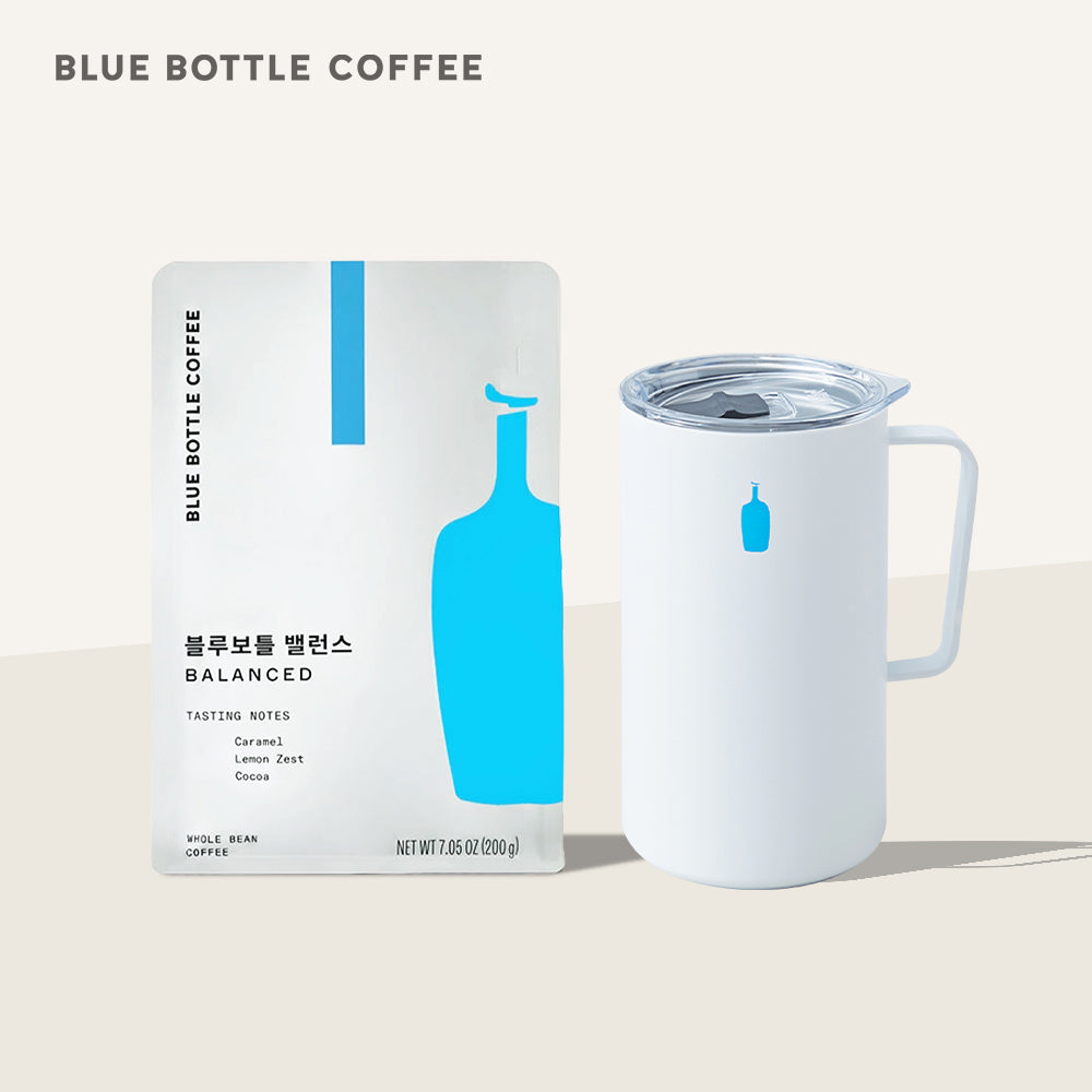 BLUE BOTTLE COFFEE 藍瓶咖啡混合豆 200g + 白色旅行杯 20oz