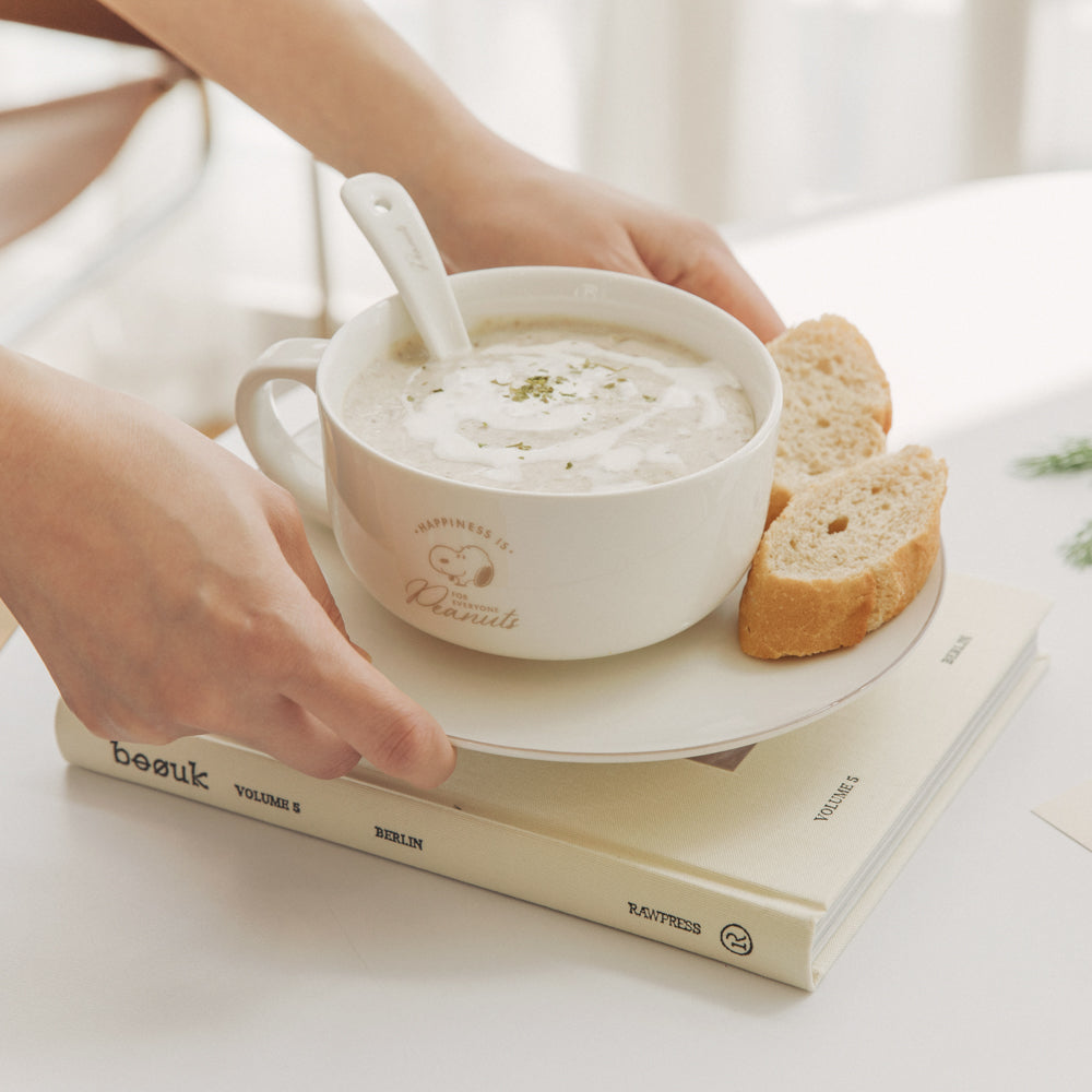 Snoopy Peanuts 史努比 陶瓷餐具三件組（湯碗/湯匙/點心盤）