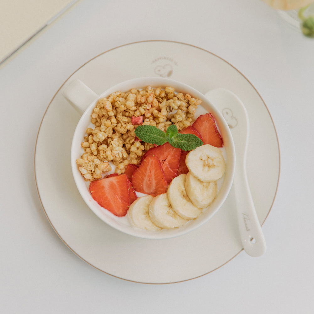 Snoopy Peanuts 史努比 陶瓷餐具三件組（湯碗/湯匙/點心盤）