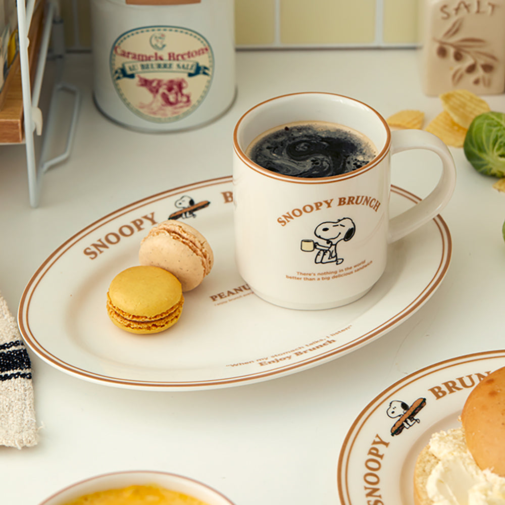 Snoopy Peanuts Brown Line Brunch Mug 史努比經典早餐馬克杯