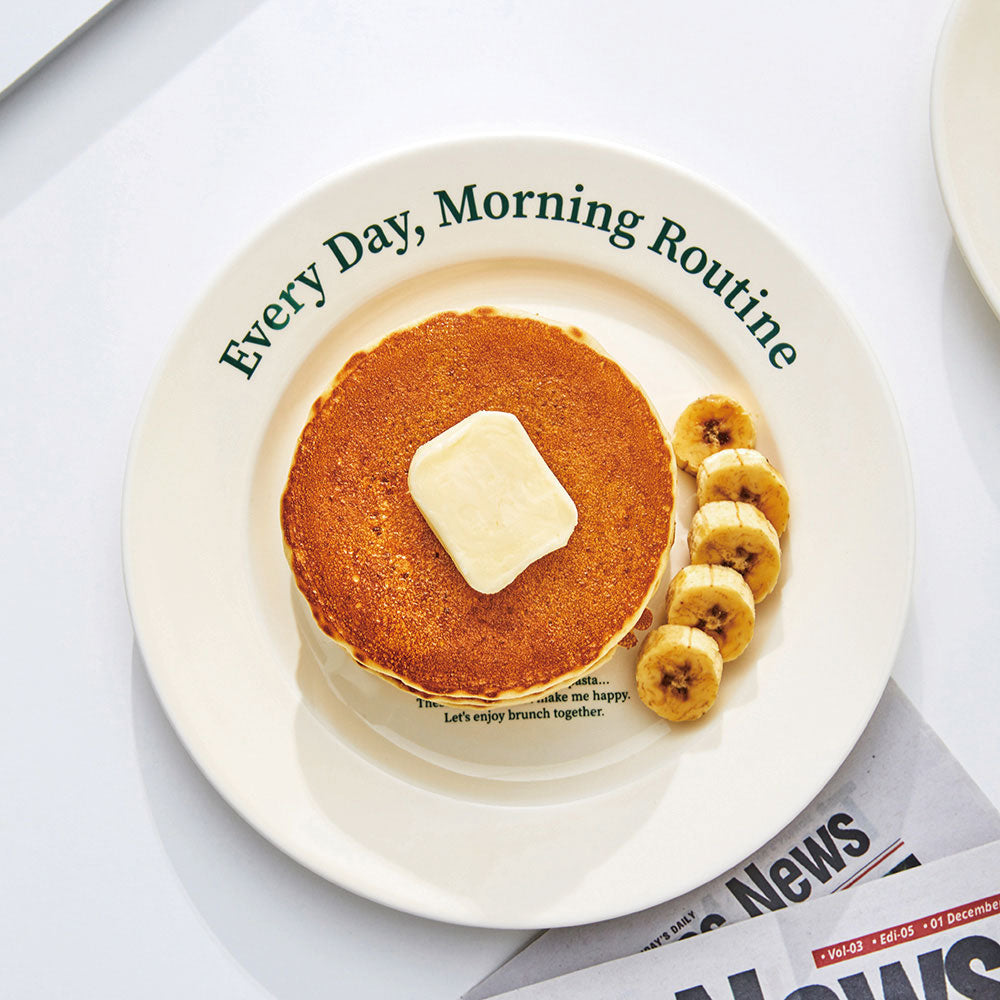 Snoopy Peanuts MorningRoutine 圓形陶瓷盤