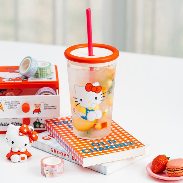 Sanrio 透明雙層 500ml 吸管杯