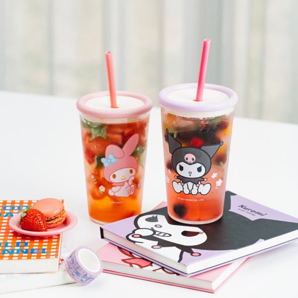 Sanrio 透明雙層 500ml 吸管杯