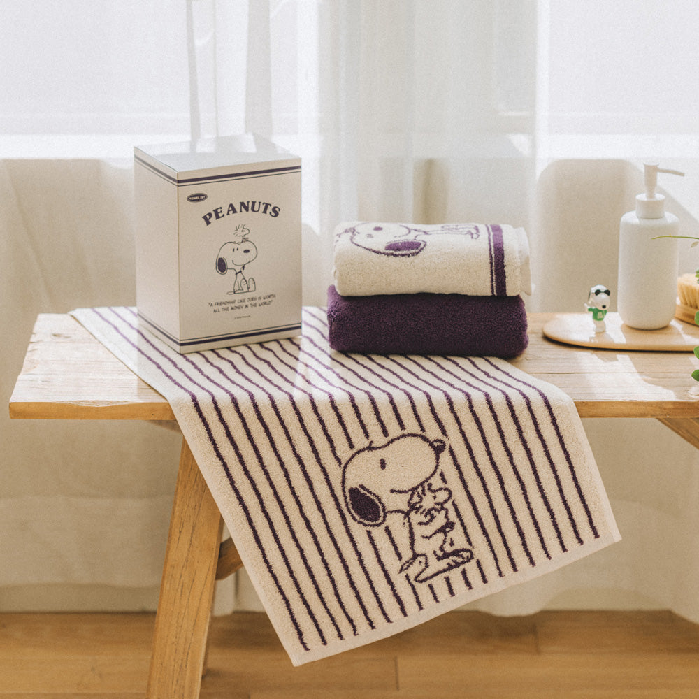 Snoopy Everpurple 4P純棉毛巾組