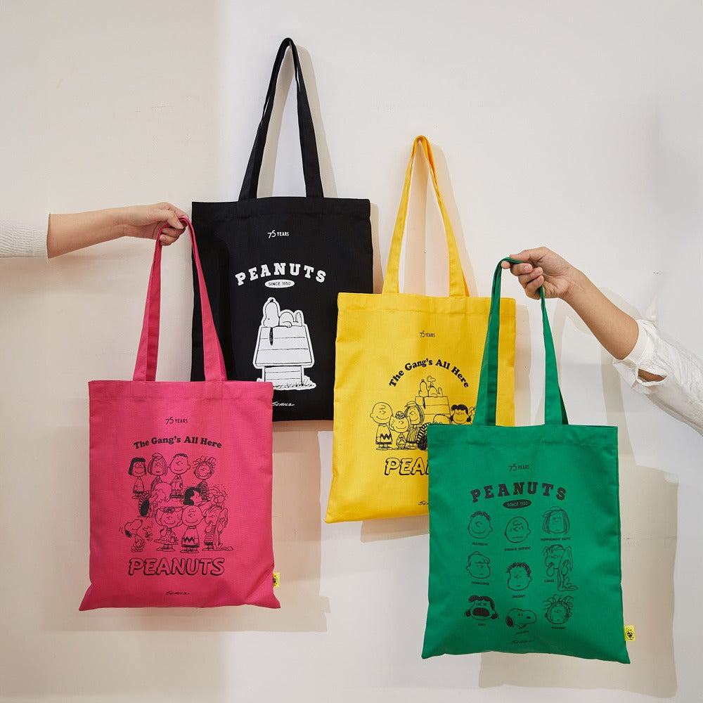 Peanuts 史努比 75周年 粉色帆布袋