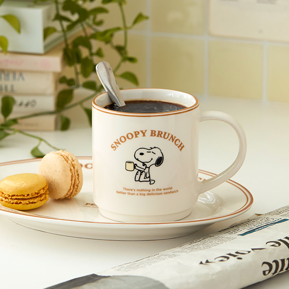 Snoopy Peanuts Brown Line Brunch Mug 史努比經典早餐馬克杯