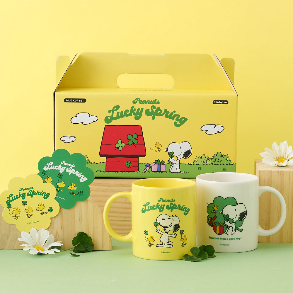 Snoopy Peanuts Lucky Spring Mug Set 四葉幸運草馬克杯組合