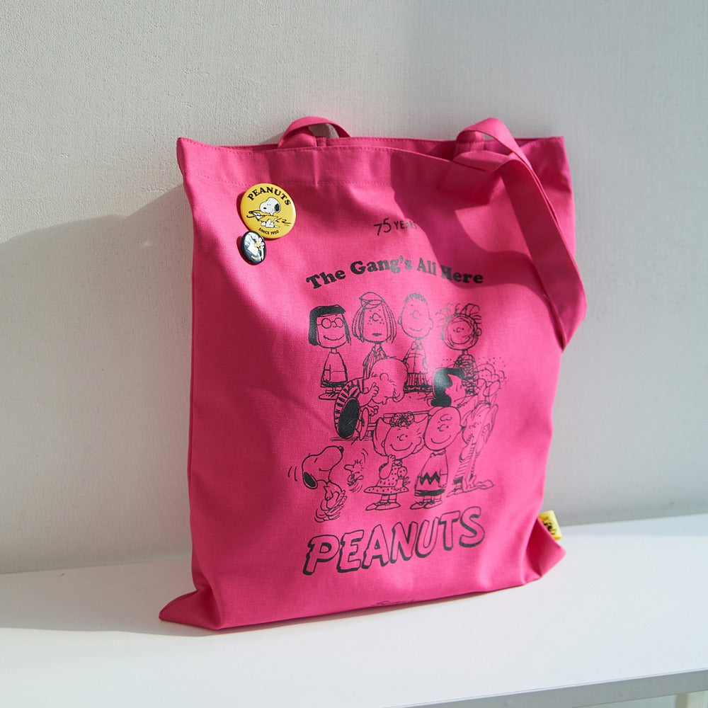 Peanuts 史努比 75周年 粉色帆布袋