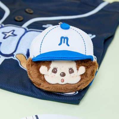 Monchichi 蒙奇奇棒球藍色臉型收納匙扣