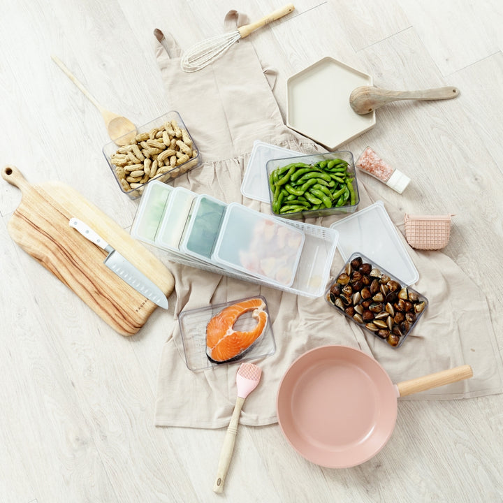 韓國製造 Silicook｜萬用食材9件組（附底座）｜SET P