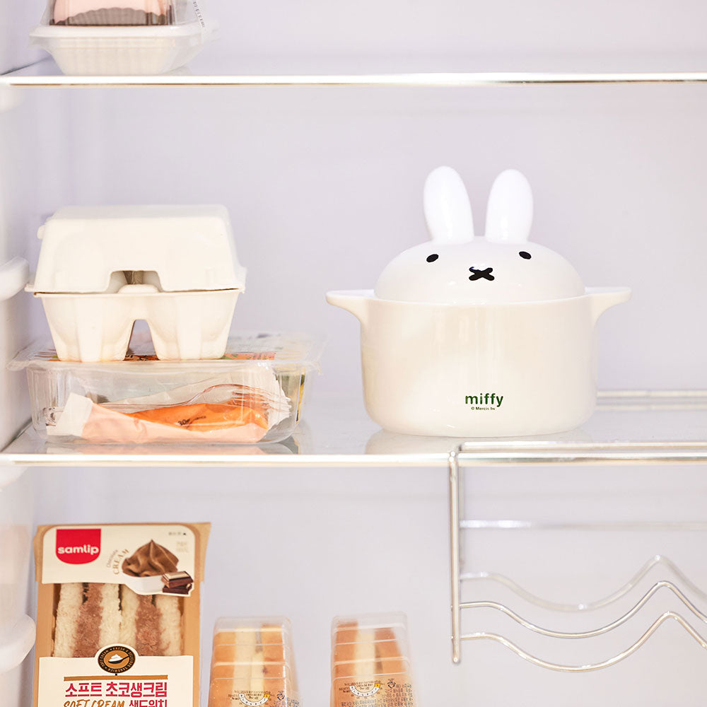 Miffy 陶瓷蒸煮碗 420ml 兔耳造型可微波便當碗