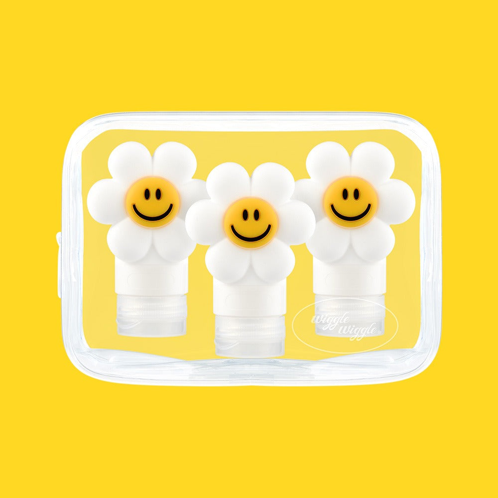wiggle wiggle 旅行分裝瓶3件套 Smile We Love (90ml)（90ml×3／聚酯纖維／可愛造型）