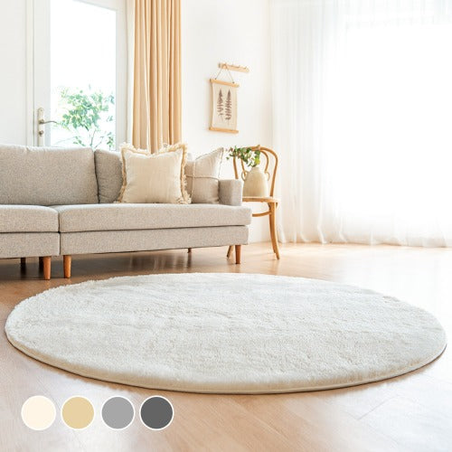 Scandinhome 圓形 高密度棉花糖質感地氈 25mm厚 可水洗 地毯