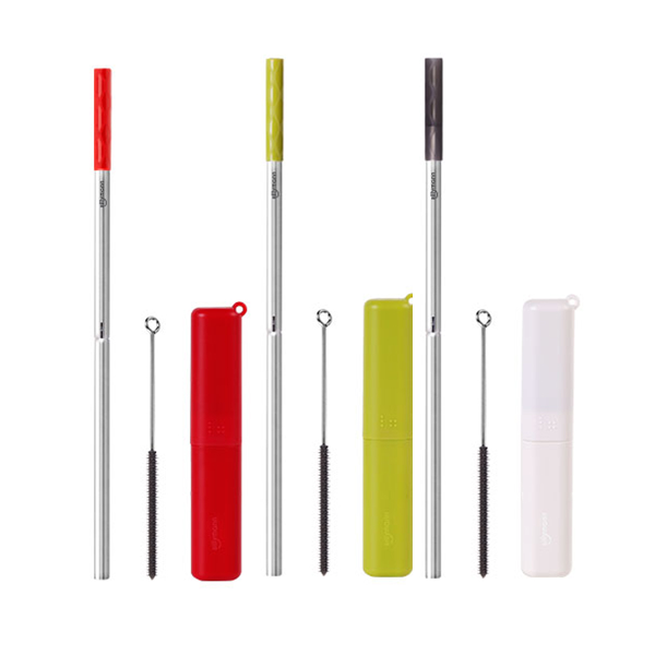 韓國sillymann 100%鉑金矽膠攜帶型不銹鋼吸管套裝