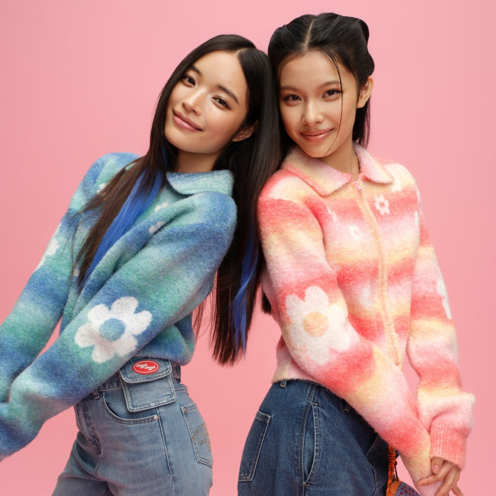 Wiggle Wiggle 花朵針織拉鍊外套