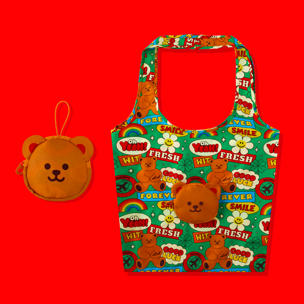 wiggle wiggle 可摺環保袋 Wiggle Bear（聚酯纖維／可愛造型／Wiggle Bear）