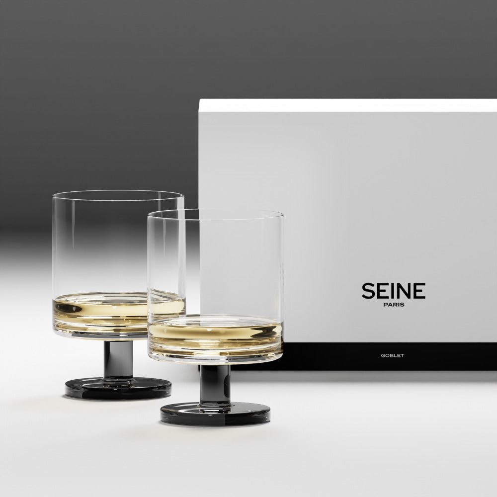 SEINE PARIS [流光系列] 手工吹製無鉛水晶酒杯 2入組 - Diamond Clear 鑽石純淨款｜法式優雅選物