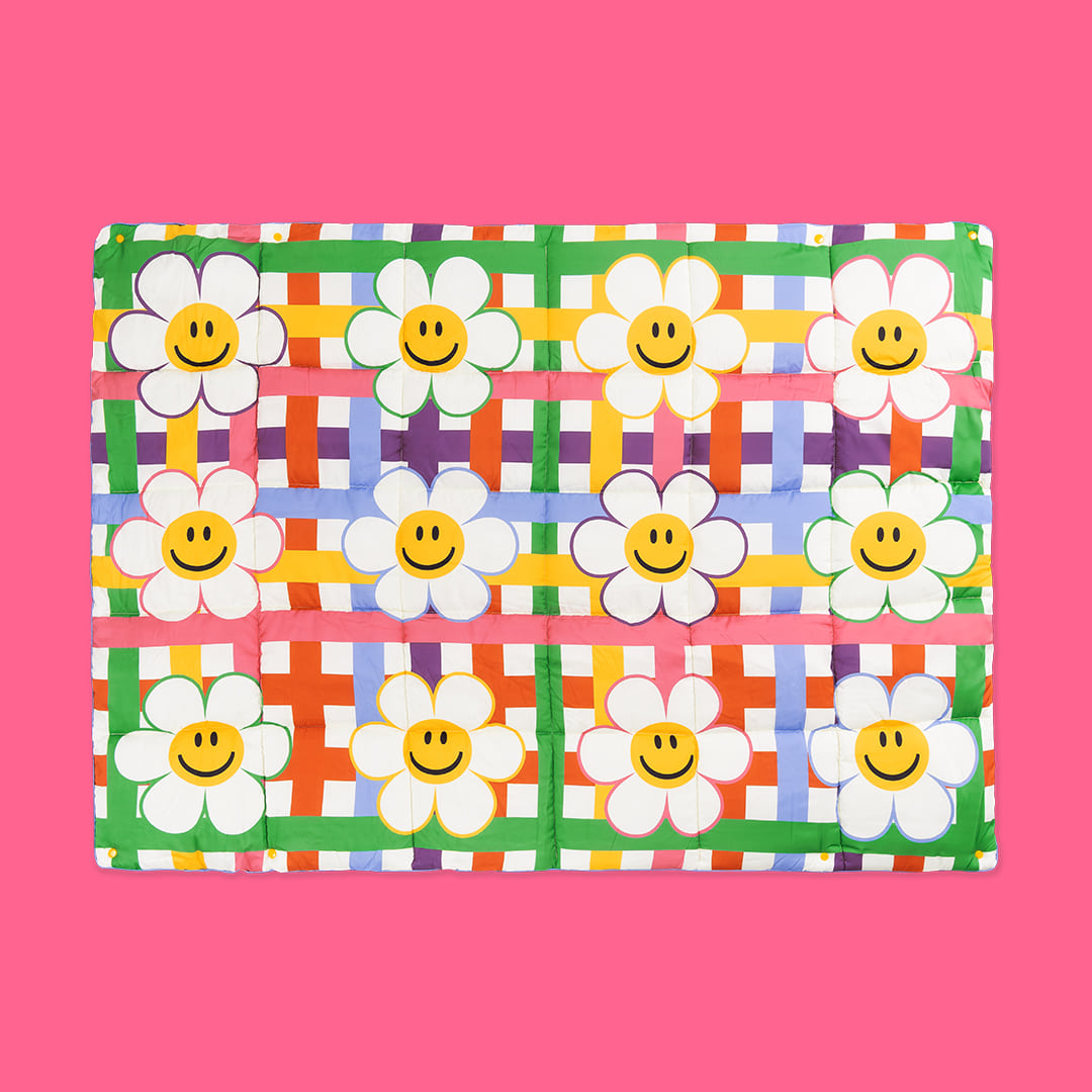 wiggle wiggle 夾棉被毯 Rainbow Smile Check 產品展示