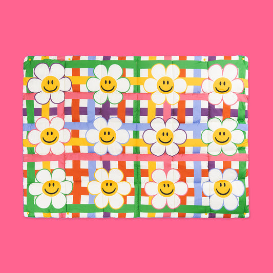 wiggle wiggle 夾棉被毯 Rainbow Smile Check 產品展示