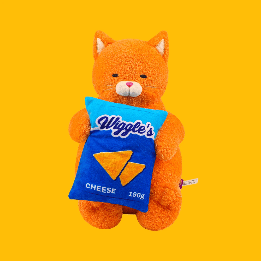 wiggle wiggle 中型毛絨公仔（聚酯纖維／可愛貓咪／柔軟觸感）