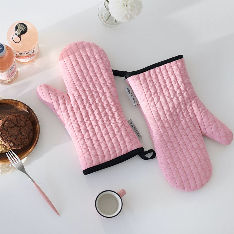 韓國製 BELLELIFE 條紋絎縫隔熱烤箱手套